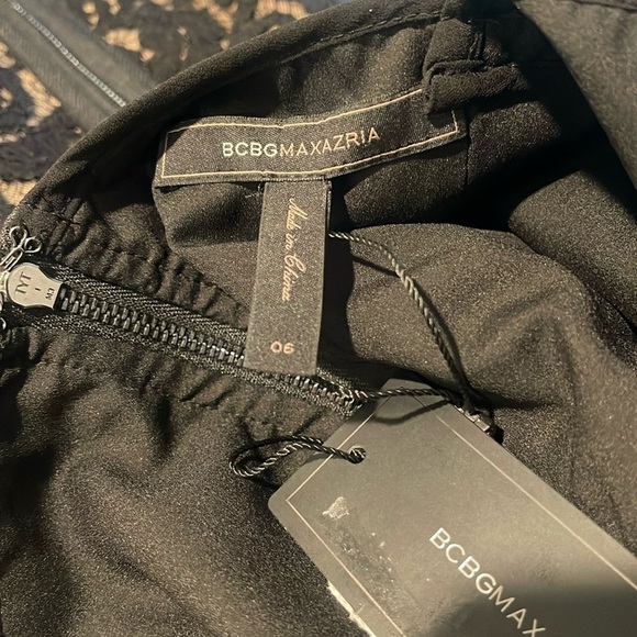 BCBG Max Azria NWT Black Sleeveless “Claudine" Sheath Dress w/ Lace Paneling - Picture 9 of 10